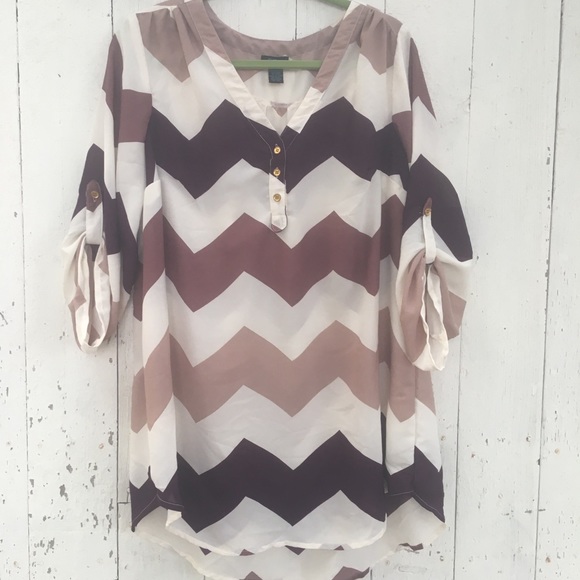 Rue 1x ls tunic. Chevron Flattering - Picture 2 of 6